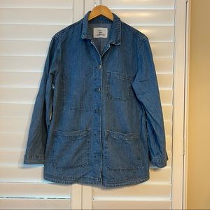 H&M oversized Denim Button Down Shirt Sz M